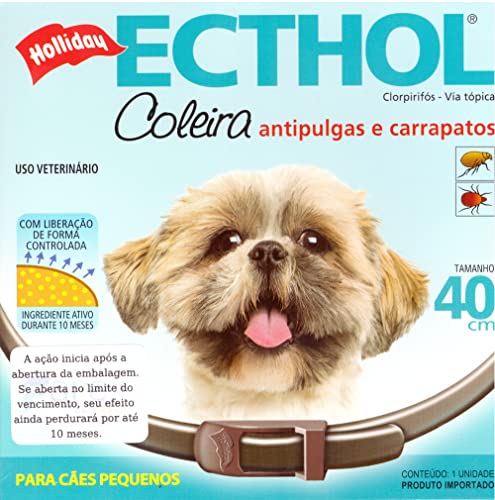 Holliday Coleira Antipulgas E Carrapatos Para Cães- Até10 meses Pulgas e 7 meses Carrapatos 40 Cm