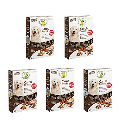NutriCão Biscoito para cães - Carob Snacks - Kit com 5 Caixinhas