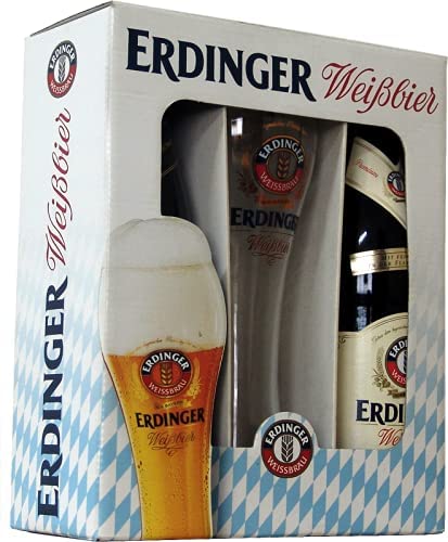 Kit Cerveja Erdinger Weibbier Weissbrau - 2 garafas cerveja + 1 copo 500 ml