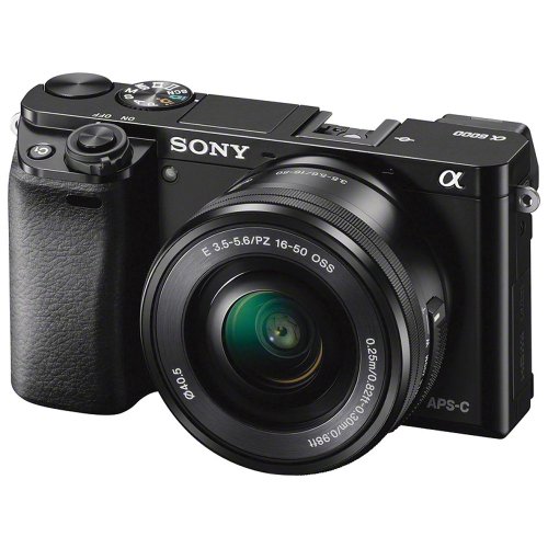 Sony Câmera Digital Espelhada Alfa A6000 Câmera Digital 24.3Mp Slr Com LCD De 3,0 Polegadas Com Lente De Zoom De Energia De 16-50Mm Preto Em Tamanho Real