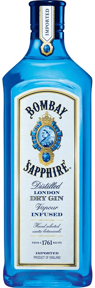 qual gin comprar Garrafa de gin da marca Bombay Sapphire.