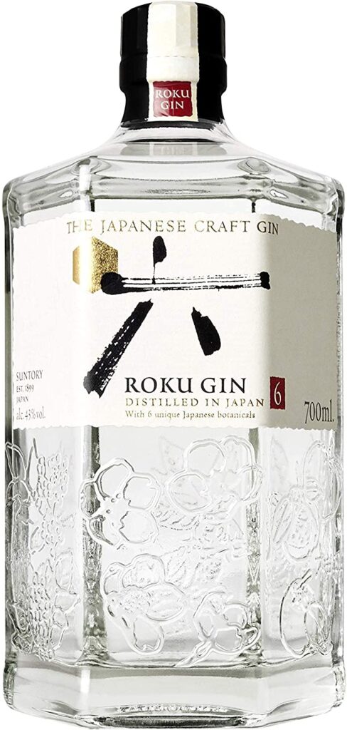 Imagem da garrafa de Gin Roku.