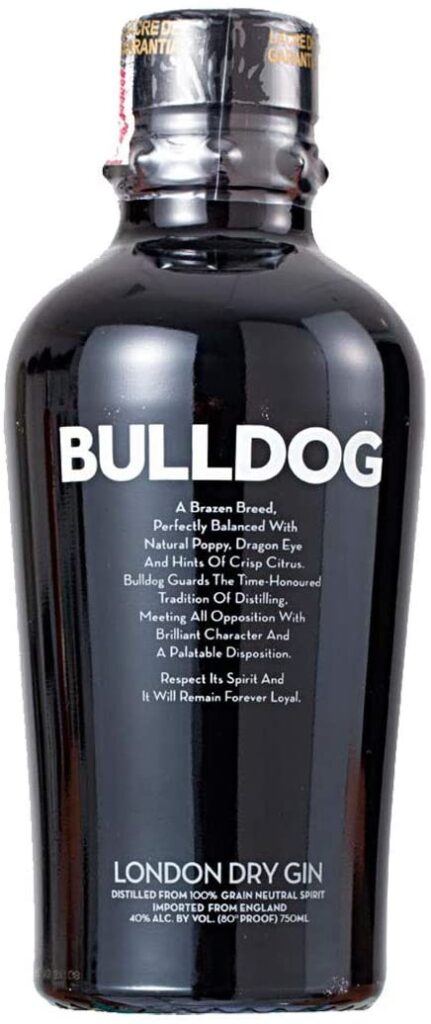 Imagem da garrafa de gin Bulldog.