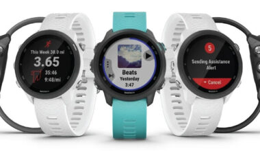 Opções de cores de pulseiras do GPS relógio Garmin 245 Music.
