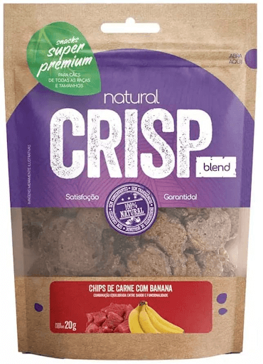 Imagem de uma embalagem de petisco para cachorro da marca Natural Crisp.